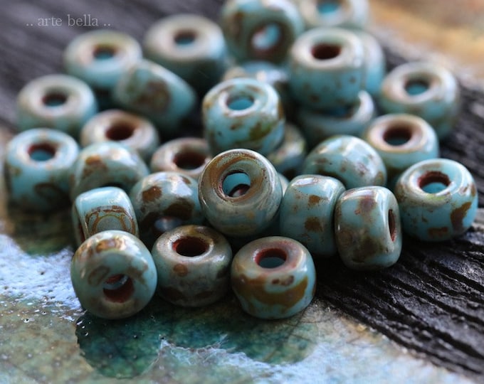 LICHEN SKY SEEDS .. 30 Premium Picasso Matubo Czech Glass Seed Beads Size 2/0 (7696-30)