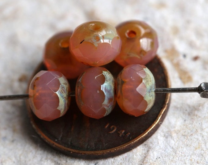 back in stock .. BITTERSWEET TOTS .. 25 Premium Picasso Czech Glass Faceted Rondelle Beads 5x7mm (7155-st) .. jewelry supplies