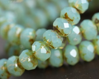 WONDEROUS No. 3 .. 25 Premium Picasso Czech Glass Faceted Rondelle Beads 5x7mm (B09-25) .. jewelry supplies