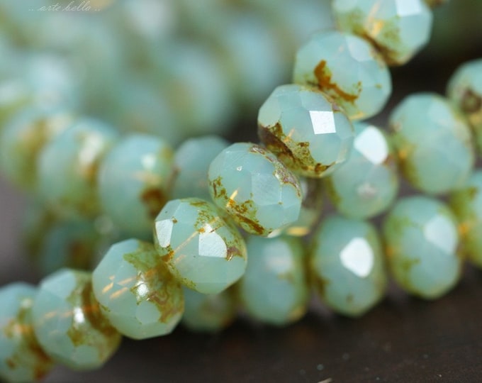 WONDEROUS No. 3 .. 25 Premium Picasso Czech Glass Faceted Rondelle Beads 5x7mm (B09-25) .. jewelry supplies