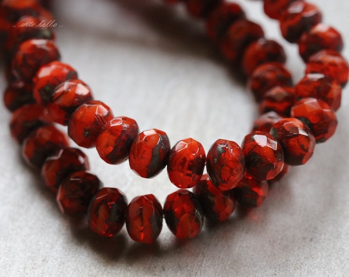 back in stock .. COSMOS .. 30 Premium Picasso Czech Glass faceted Rondelle Beads 3x5mm (4743-st) .. jewelry supplies