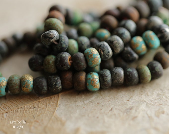 back in stock .. Matte DUSK SEED BEADS No. 10270 ..  20" Strand Picasso Metallic Luster Czech Glass Seed Bead Mix Size 2/0 5x6mm (10270-st)