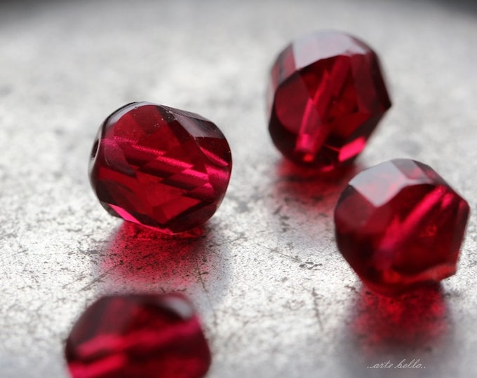 back in stock .. TWISTED BERRIES .. 10 Premium Czech Glass Spiral Faceted Beads 10x8mm (5378-10) .. jewelry supplies