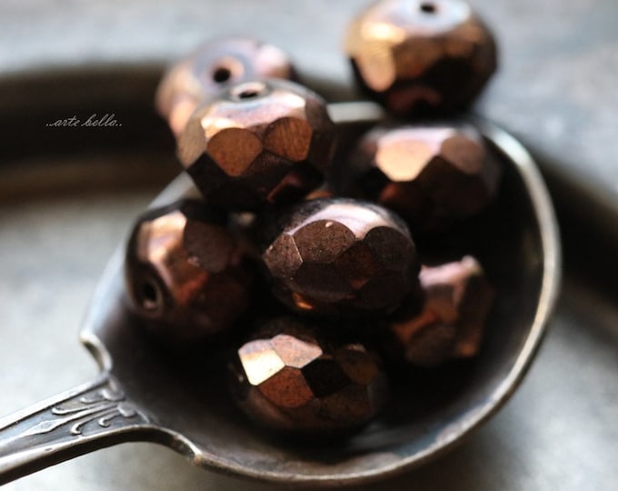 back in stock .. BRONZE BEAUTIES .. 25 Premium Czech Glass Faceted Rondelle Beads 6x9mm (4999-st) .. jewelry supplies