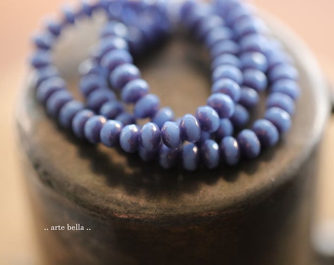 PURPLE LUSTER BABIES .. 30 Premium Czech Glass Faceted Rondelle Beads 3x5mm (9596-st) .. jewelry supplies