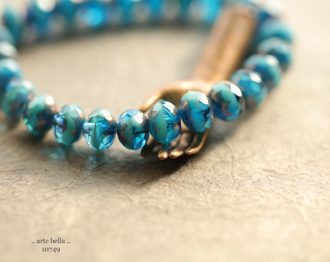back in stock .. BRONZED OCEANIC PEBBLES .. 25 Premium Czech Glass Faceted Rondelle Beads 5x7mm (10749-st) .. jewelry supplies