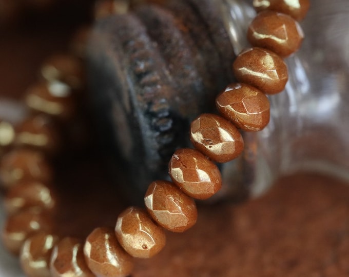 back in stock .. SPICED .. 30 Premium Picasso Czech Glass Faceted Rondelle Beads 3x5mm (5136-st) .. jewelry supplies