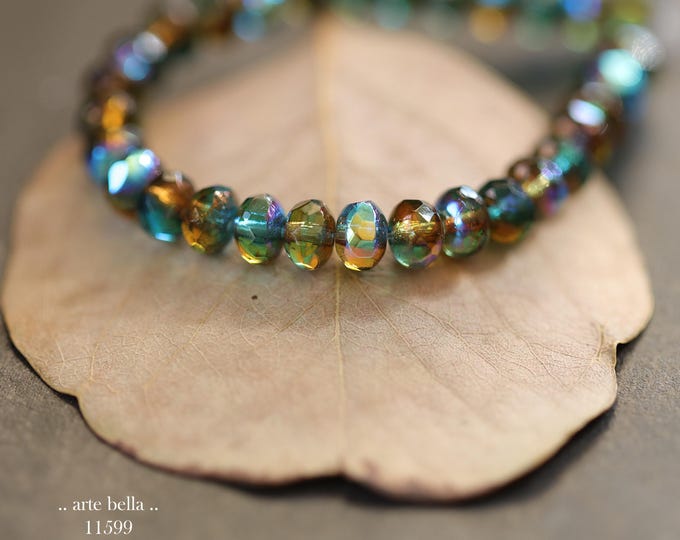 New .. MYSTIC CABO BABIES .. 30 Premium Czech Glass Faceted Rondelle Beads 3x5mm (11599-st) .. jewelry making supplies