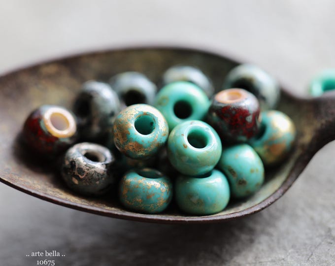 premium glass beads .. TWILIGHT SEED MIX No. 10675 .. 30 Metallic Picasso Czech Glass Aged Seed Bead Mix Size 31/0 (10675-30)