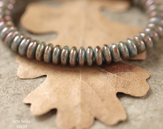 New .. BRONZE LUSTER MIX .. 50 Luster Picasso Czech Glass Disc Spacer Beads 6x2mm (11436-st) .. jewelry supplies