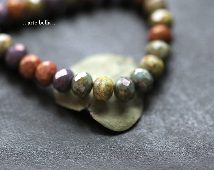 back in stock .. MEDLEY No. 8397 .. 25 Premium Picasso Czech Glass Rondelle Mix Beads 5x7mm (8397-st) .. jewelry supplies