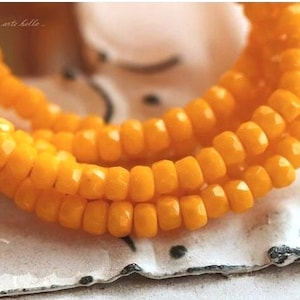 MEYER LEMON BITS .. 50 Premium Czech Glass Faceted Rondelle Beads 2x3mm (5165-st) .. jewelry supplies