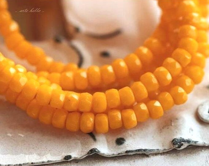 MEYER LEMON BITS .. 50 Premium Czech Glass Faceted Rondelle Beads 2x3mm (5165-st) .. jewelry supplies