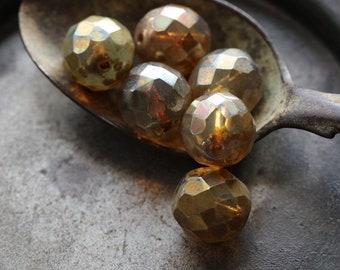 3495-6 6 Premium Picasso Czech Glass Bead 14x10mm WICKED WAVES .