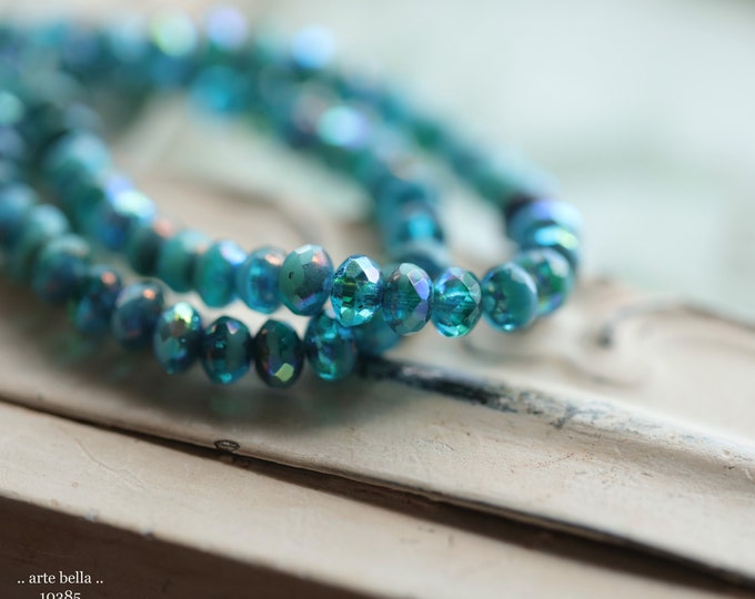 back in stock .. MYSTIC OCEANIC BABIES .. 30 Premium Czech Glass Faceted Rondelle Beads 3x5mm (10385-st) .. jewelry supplies