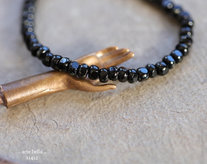 New .. MIDNIGHT SEEDS .. 50 Premium Picasso Czech Glass Faceted Seed Beads Size 6/0 4x3mm (11412-st) .. jewelry supplies