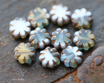 RIVER CACTUS BLOOMS .. 25 Premium Czech Glass Cactus Flower Beads 9mm (9338-st)