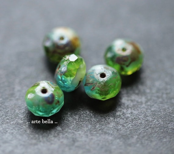 EARTHY CREEK STONES .. ピカソ チェコガラス ファセット ロンデル