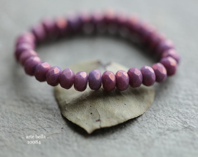 PURPLE LUSTER BABIES .. 30 Premium Czech Glass Faceted Rondelle Beads 3x5mm (10084-st) .. jewelry supplies