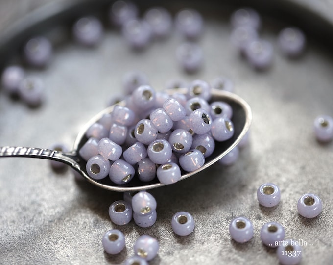 New .. GRAY LILAC SEEDS .. 100 Japanese Toho PermaFinish Glass Seed Bead Size 6/0 (11337-100) .. jewelry making supplies