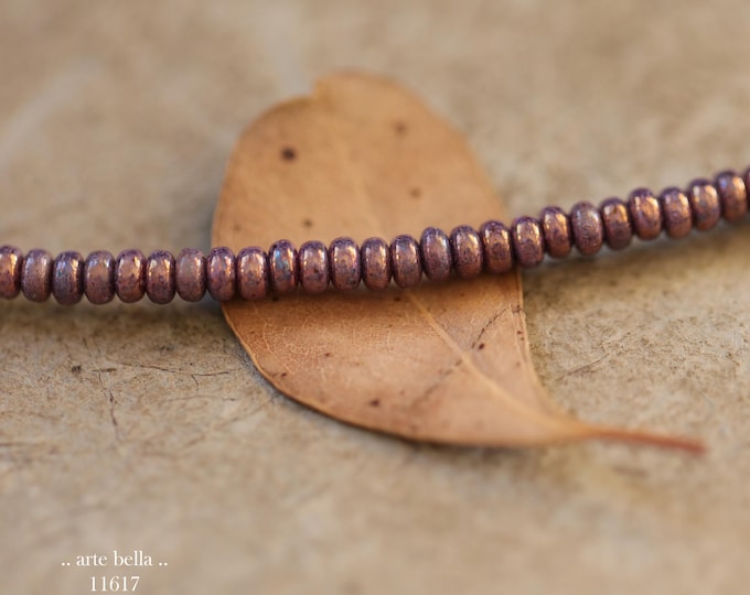 New .. BRONZED PLUM BIT Mix .. 100 Premium Luster Czech Glass Smooth Rondelle Beads 3x2mm (11617-st) .. jewelry supplies