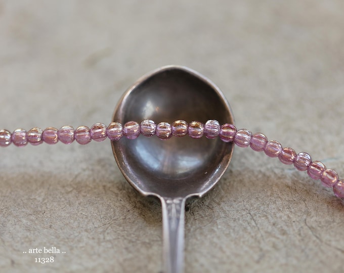 New .. PRINCESS PETUNIA MELON Mix .. 100 Premium Metallic Luster Czech Glass Mini Melon Beads 3mm (11328-st) .. jewelry supplies