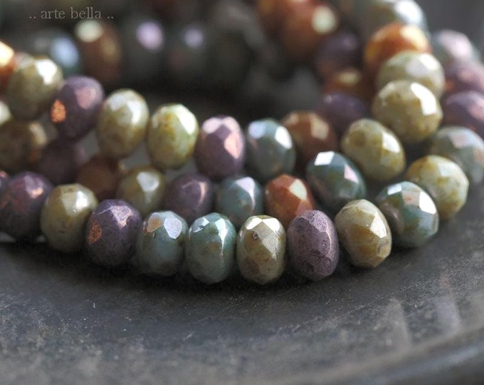 back in stock .. MEDLEY No. 6987 .. 30 Picasso Czech Glass Faceted Rondelle Beads 3x5mm (6987-st) .. jewelry supplies