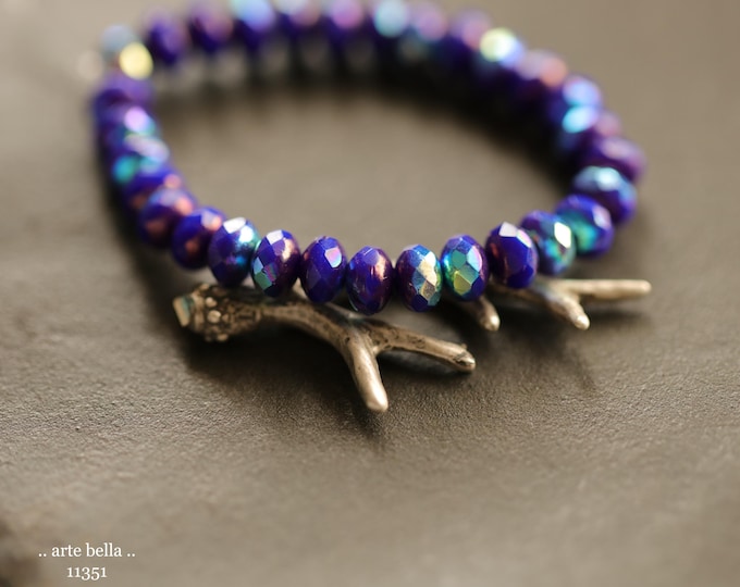 New .. MYSTIC INDIGO BABIES .. 30 Premium Czech Glass Faceted Rondelle Beads 3x5mm (11351-st) .. jewelry supplies