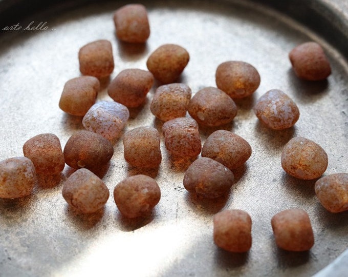 RUSTIC LILAC STONES .. 25 Premium Etched Picasso Czech Glass Beads 8x6mm (4718-25) .. jewelry supplies