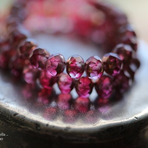GALETS DE SANGRIA CUIVRÉS .. 25 perles rondelles à facettes en verre tchèque mat de qualité supérieure 5 x 7 mm 10390-st .. fournitures de bijoux image 2