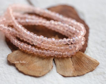 MYSTIC BALLET PINK Bebes .. 50 Etched Premium Czech Glass Faceted Rondelle Beads 3x2mm (9669-st)