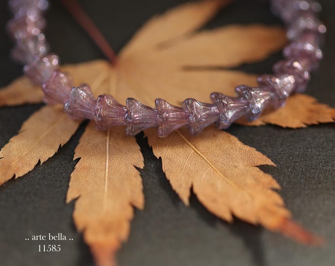New .. BRONZED PLUM BABY Bells .. 30 Premium Czech Glass Bell Flower Bead 5x6mm (11585-st) .. jewelry making supplies