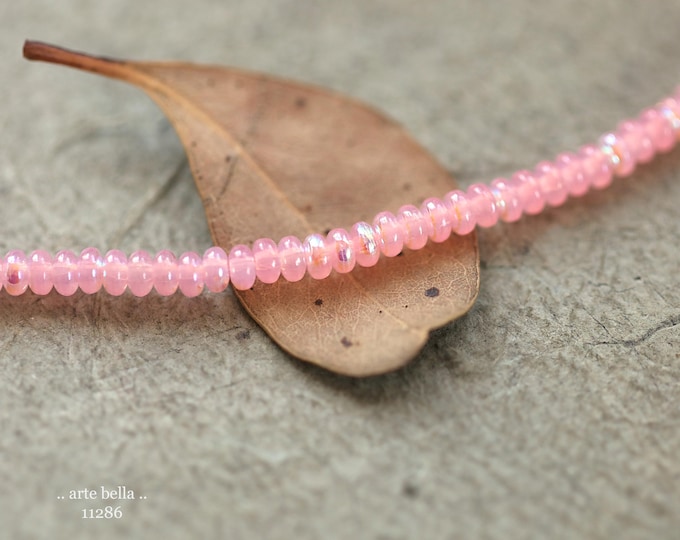 New .. MYSTIC BUBBLEGUM BITS .. 100 Aurora Borealis Czech Glass Smooth Rondelle Beads 3x2mm (11286-st) .. jewelry supplies