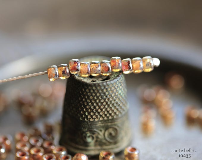 SILVERED EARTH SEEDS .. 100 Premium Picasso Japanese Toho Size 7/0 Seed Beads (10235-100) .. jewelry supplies