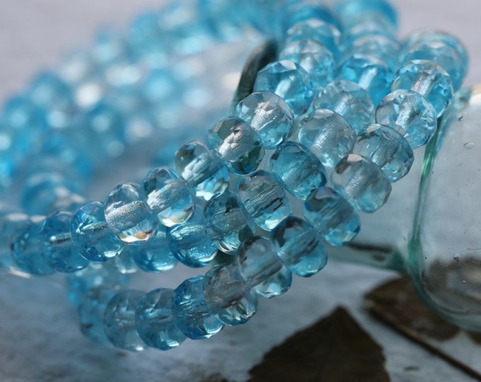 ARCTIC ..  30 Premium Czech Glass Faceted Rondelle Beads 3x5mm (8067-st)