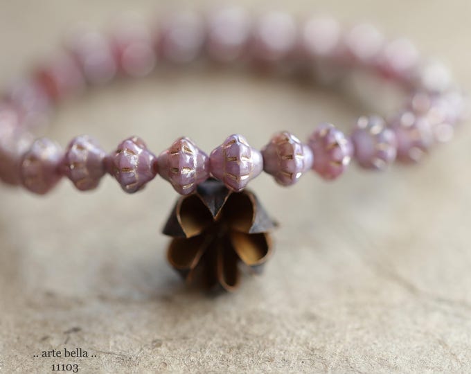 premium glass beads .. SILVERED LILAC BEBE Saturns .. New 25 Czech Glass Saturn Beads 6mm (11103-st) .. jewelry supplies