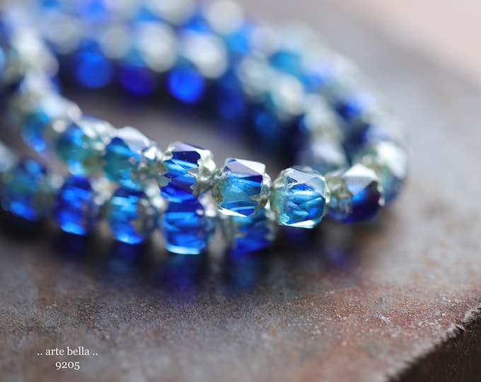 SILVERED PACIFIC CATHEDRALS .. 20 Premium Czech Glass Faceted Cathedral Beads 6mm (9205-st)