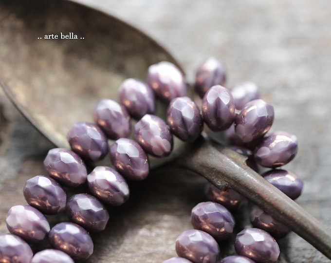 back in stock .. BRONZED THISTLE .. 25 Premium Czech Glass Faceted Rondelle Beads 8x6mm (9869-st) .. jewelry supplies