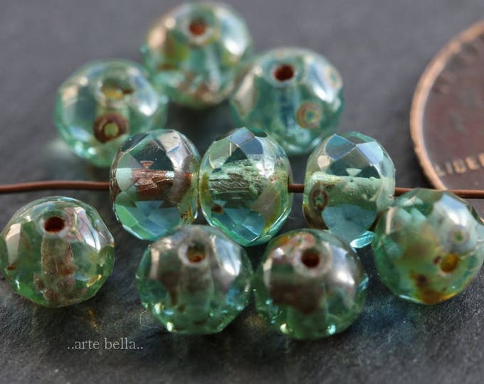 CREEK TOTS .. 25 Premium Picasso Czech Glass Rondelle Beads 5x7mm (6147-25)