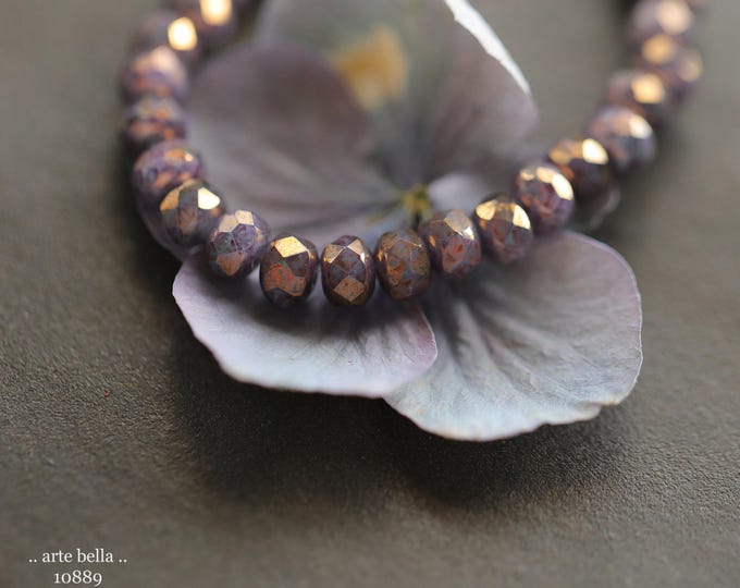 BRONZED PLUM BABIES .. 30 Premium Czech Glass Faceted Rondelle Beads 3x5mm (10889-st) .. jewelry supplies