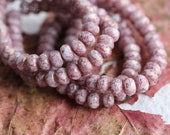 PINK CORAL BABIES 30 Premium Picasso Czech Glass Faceted Rondelle Beads 3x5mm (8265-st)