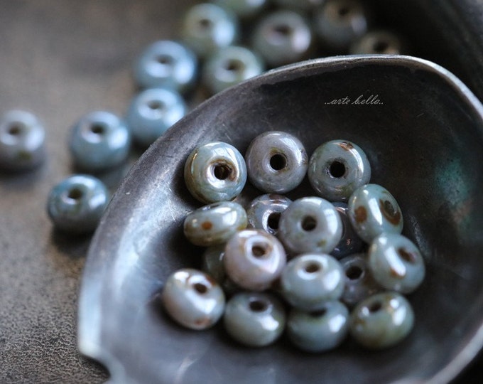 back in stock .. LUSTER MIXED BITS .. 100 Premium Picasso Czech Glass Rondelle Beads 2x3mm (4964-100) .. jewelry supplies