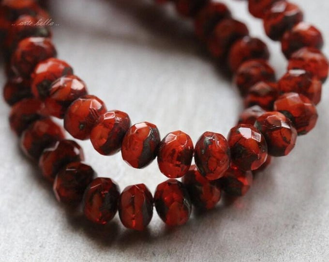 COSMOS .. 30 Premium Picasso Czech Glass faceted Rondelle Beads 3x5mm (4743-st) .. jewelry supplies