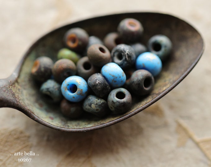 Matte STARRY SKY SEEDS No. 10267 .. 50 Premium Picasso Luster Czech Glass Seed Bead Mix Size 2/0 (10267-50) .. jewelry supplies