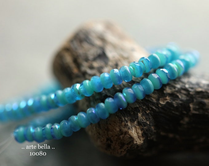 MYSTIC BEACHY BITS .. 50 Premium Czech Glass Gem Cut Micro Faceted Rondelle Beads 3x2mm (10080-st)