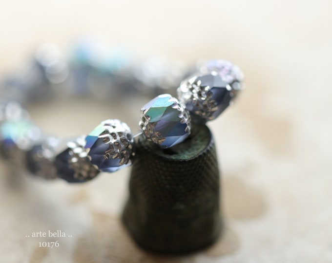 back in stock .. MYSTIC MONTANA CATHEDRALS .. 15 Premium Matte Czech Glass Faceted Cathedral Beads 8mm (10176-st) .. jewelry supplies