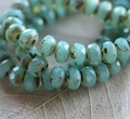 LAGOON BABIES .. 30 Picasso Czech Glass Faceted Rondelle Beads 3x5mm (4486-st) .. jewelry supplies
