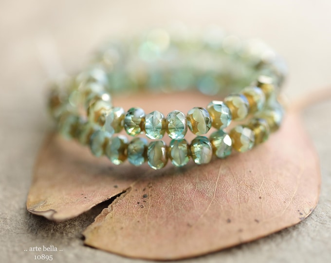 BRONZED MALIBU BEACH Babies .. 30 Premium Czech Glass Faceted Rondelle Beads 3x5mm (10895-st) .. jewelry supplies