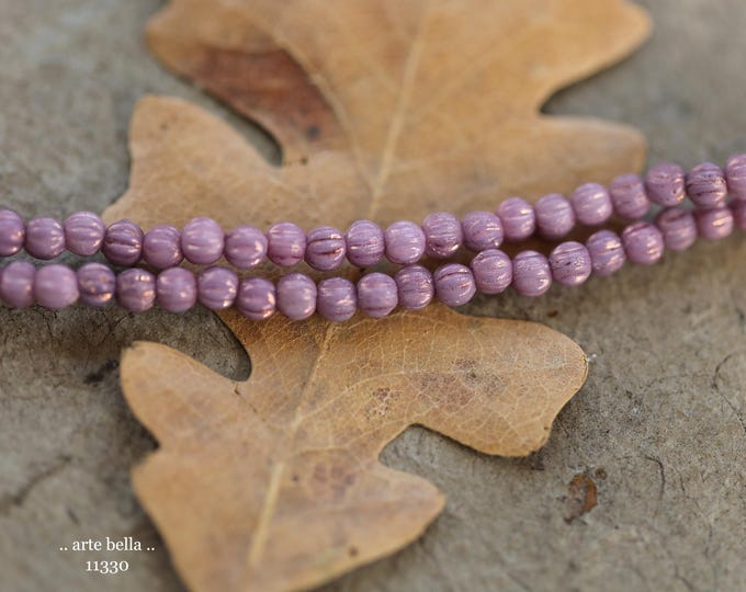 New .. LILAC LUSTER MINI Melons .. 100 Premium Metallic Luster Czech Glass Mini Melon Beads 3mm (11330-st) .. jewelry supplies