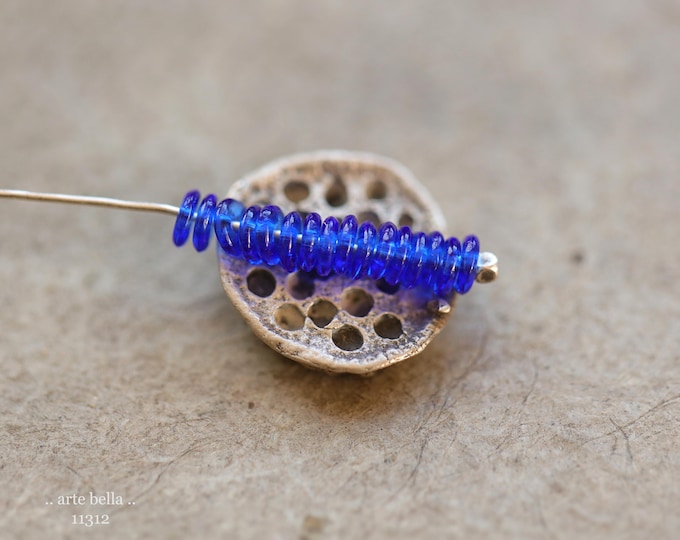 New .. SIMPLY SAPPHIRE RINGS .. 100 Premium Czech Glass O Ring Spacer Beads 4x1mm (11312-100) .. jewelry supplies